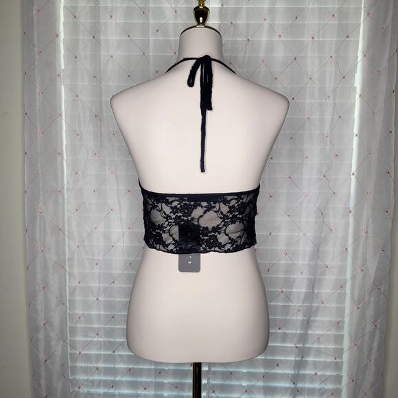21 Saints Black Lace‎ Halter Top 90s Inspired Y2K Inspired Grunge Size Large NWT - Picture 3 of 7